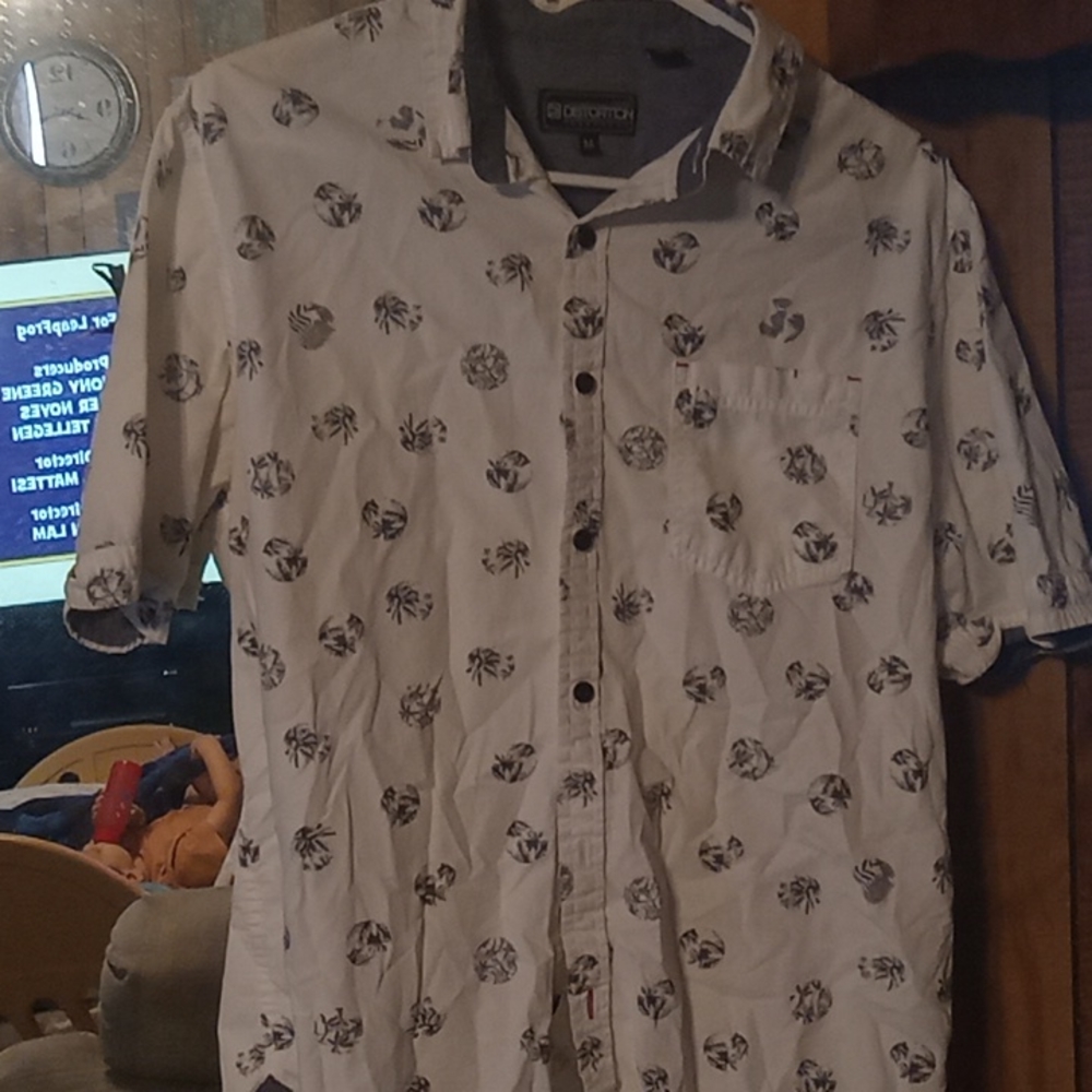 Boys white palm tree shirt print